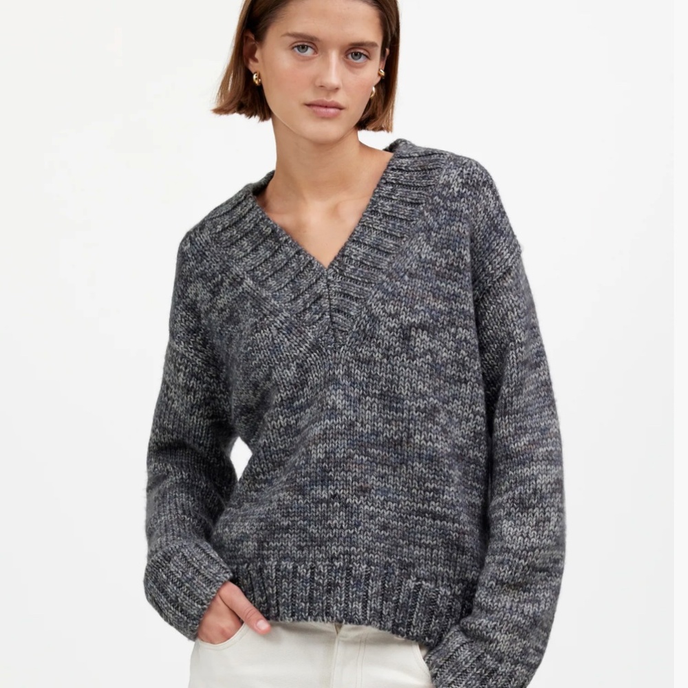 Madewell Women's Black V-Neck Sweater